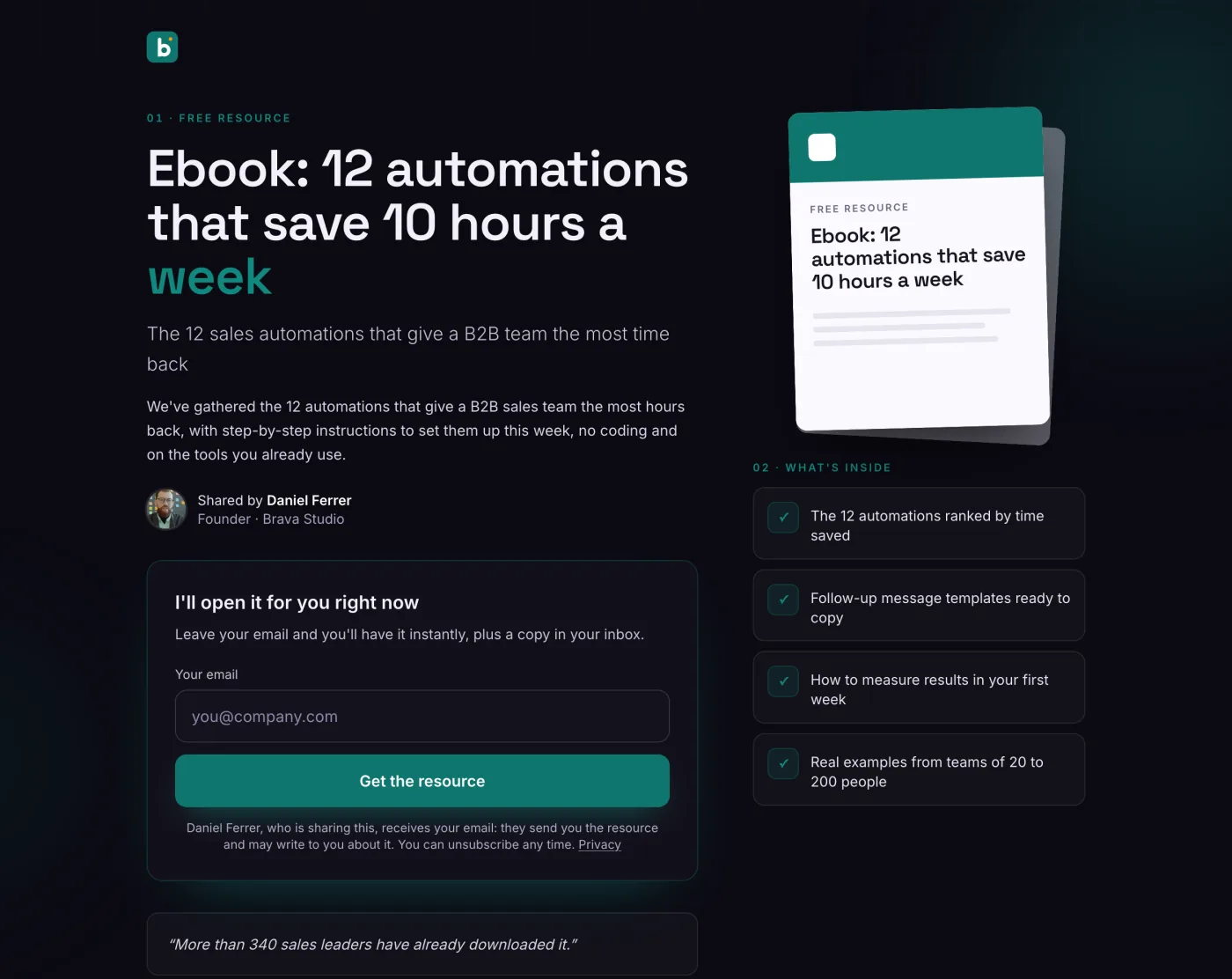 Public page of the ebook Settr built and published for the sample agency